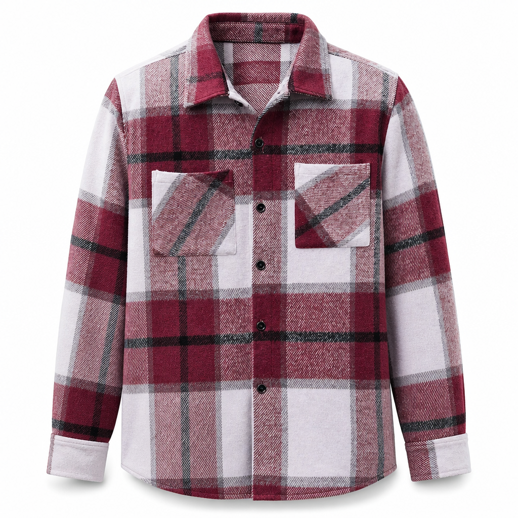 Chemise casual à carreaux en flanelle pour homme