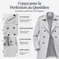 Trench-coat classique pour homme, longueur mi-longue, double boutonnage