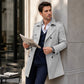 Trench-coat classique pour homme, longueur mi-longue, double boutonnage