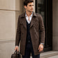 Trench-coat classique pour homme, longueur mi-longue, double boutonnage
