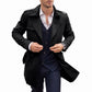 Trench-coat classique pour homme, longueur mi-longue, double boutonnage