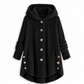 Manteau en peluche doublée polaire asymétrique à boutons, unis pour femme, hiver