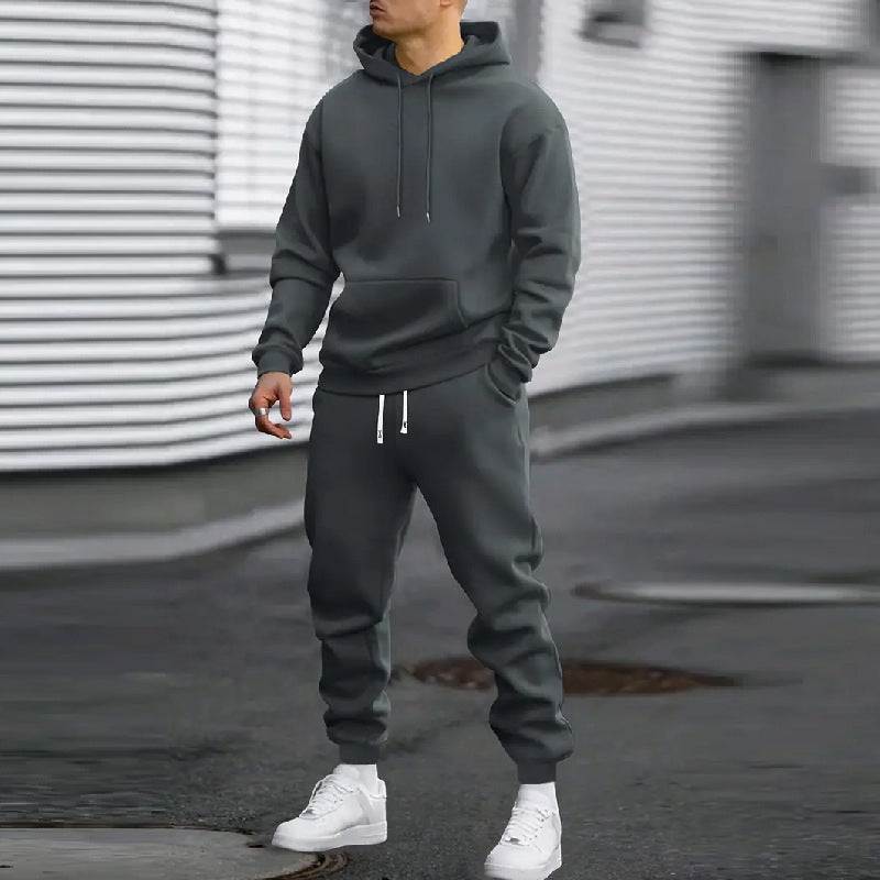 Ensemble 2 pièces à capuche et pantalon de survêtement décontractés pour homme