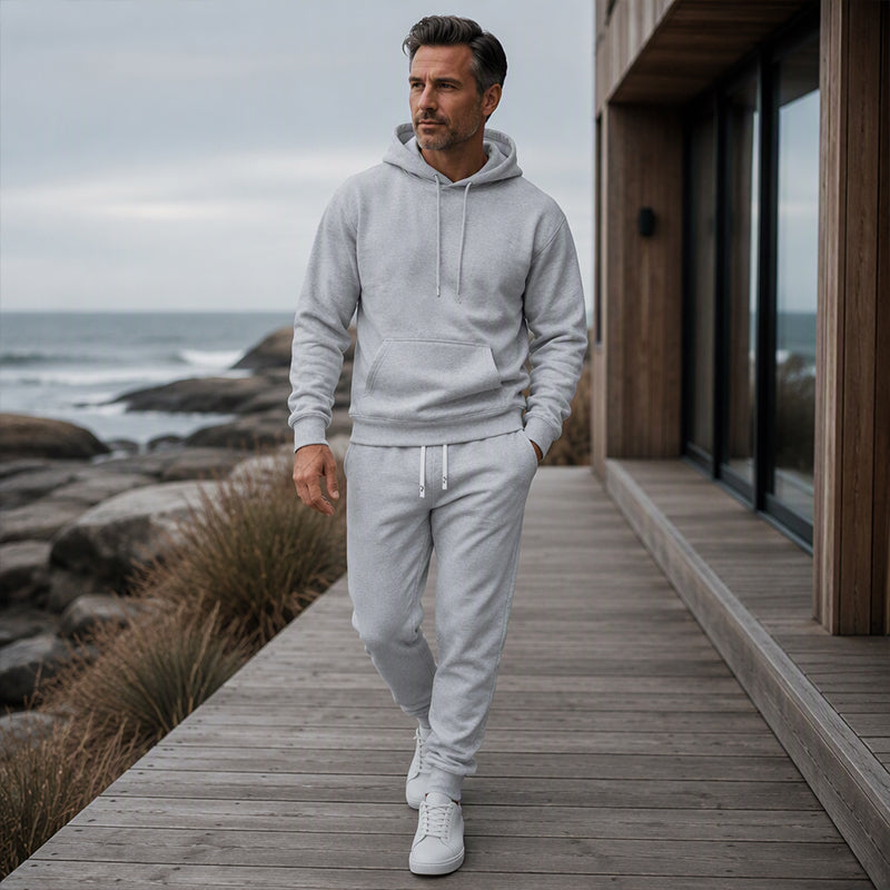 Ensemble 2 pièces à capuche et pantalon de survêtement décontractés pour homme