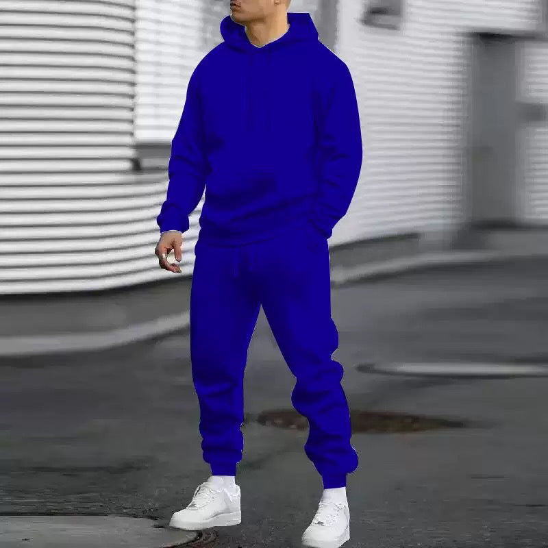 Ensemble 2 pièces à capuche et pantalon de survêtement décontractés pour homme