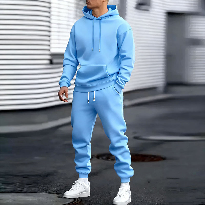 Ensemble 2 pièces à capuche et pantalon de survêtement décontractés pour homme