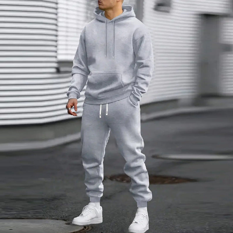 Ensemble 2 pièces à capuche et pantalon de survêtement décontractés pour homme