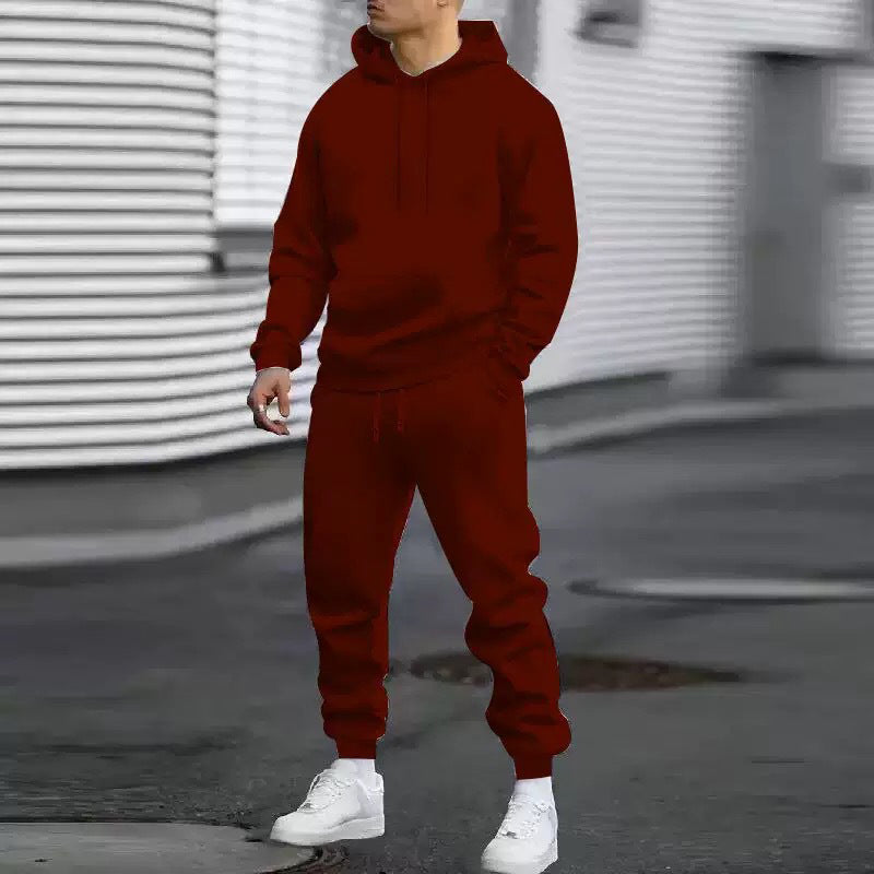 Ensemble 2 pièces à capuche et pantalon de survêtement décontractés pour homme