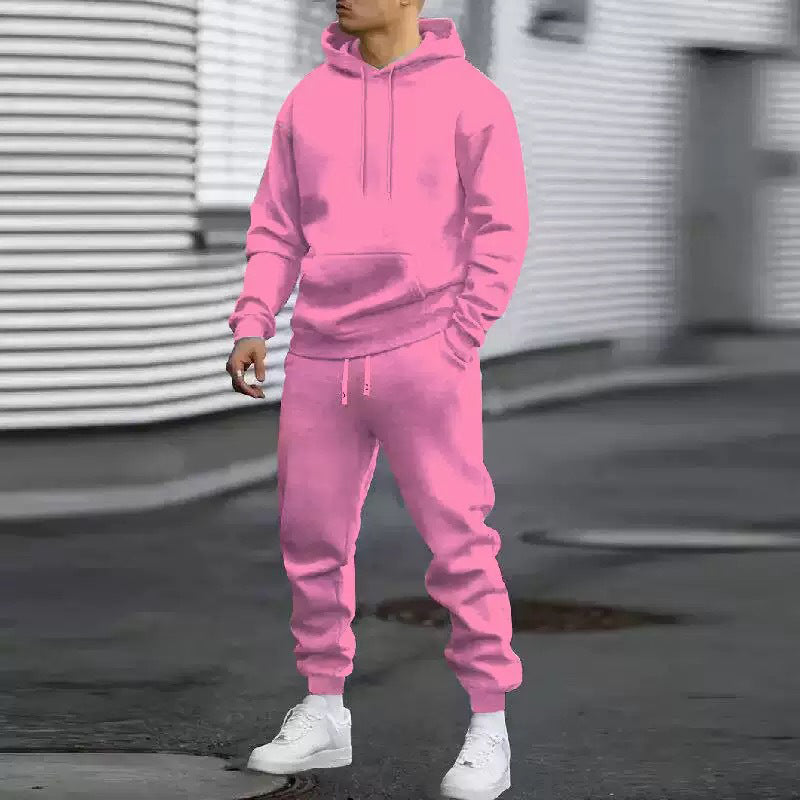 Ensemble 2 pièces à capuche et pantalon de survêtement décontractés pour homme