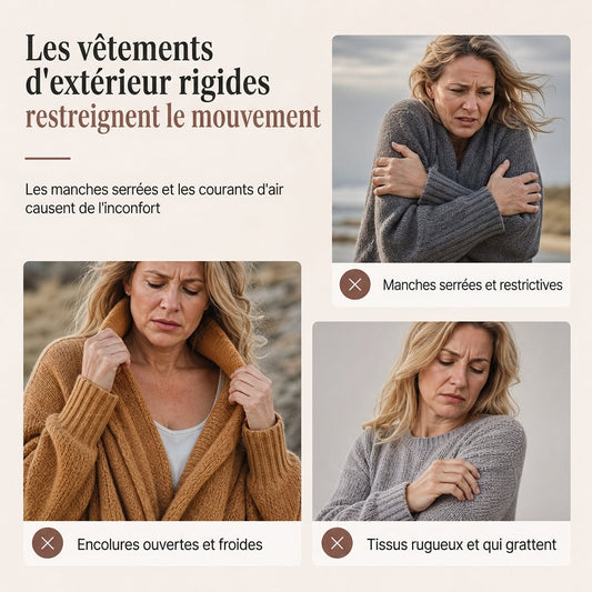 👜 -50 % sur toute la mode femme ! ✨Cardigan en maille femme à manches chauve-souris oversized, avec col châle ouvert, pour l'automne et l'hiver
