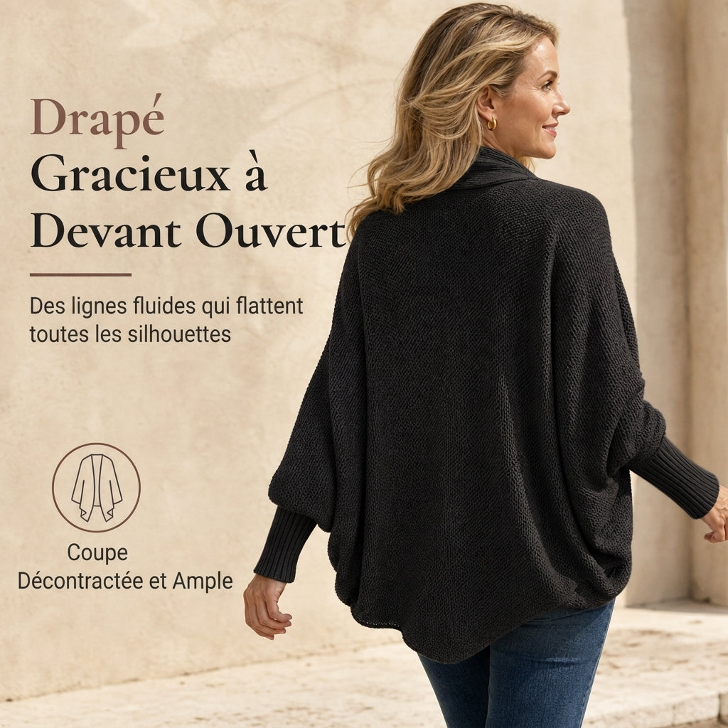👜 -50 % sur toute la mode femme ! ✨Cardigan en maille femme à manches chauve-souris oversized, avec col châle ouvert, pour l'automne et l'hiver