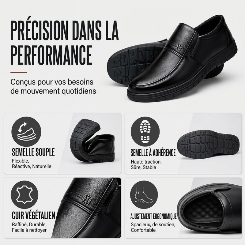 Chaussures habillées décontractées pour hommes, légères et à enfiler