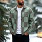 Pull en maille vintage à carreaux pour hommes, boutonnage croisé