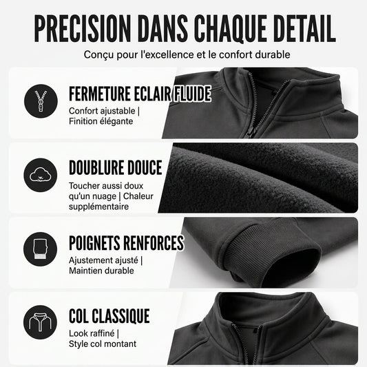 👜 -50 % sur toute la mode femme ! ✨Pull à col montant et demi-zip pour homme