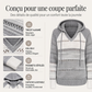 Sweet-capuche en maille ajourée et colorblock pour femme