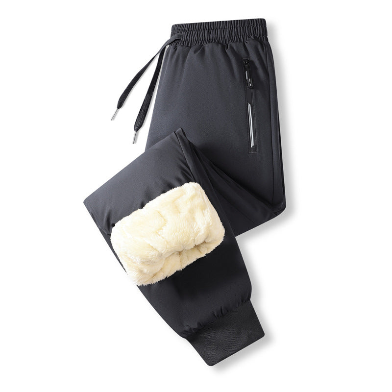 Pantalon imperméable pour homme avec doublure chaude et cordon de serrage