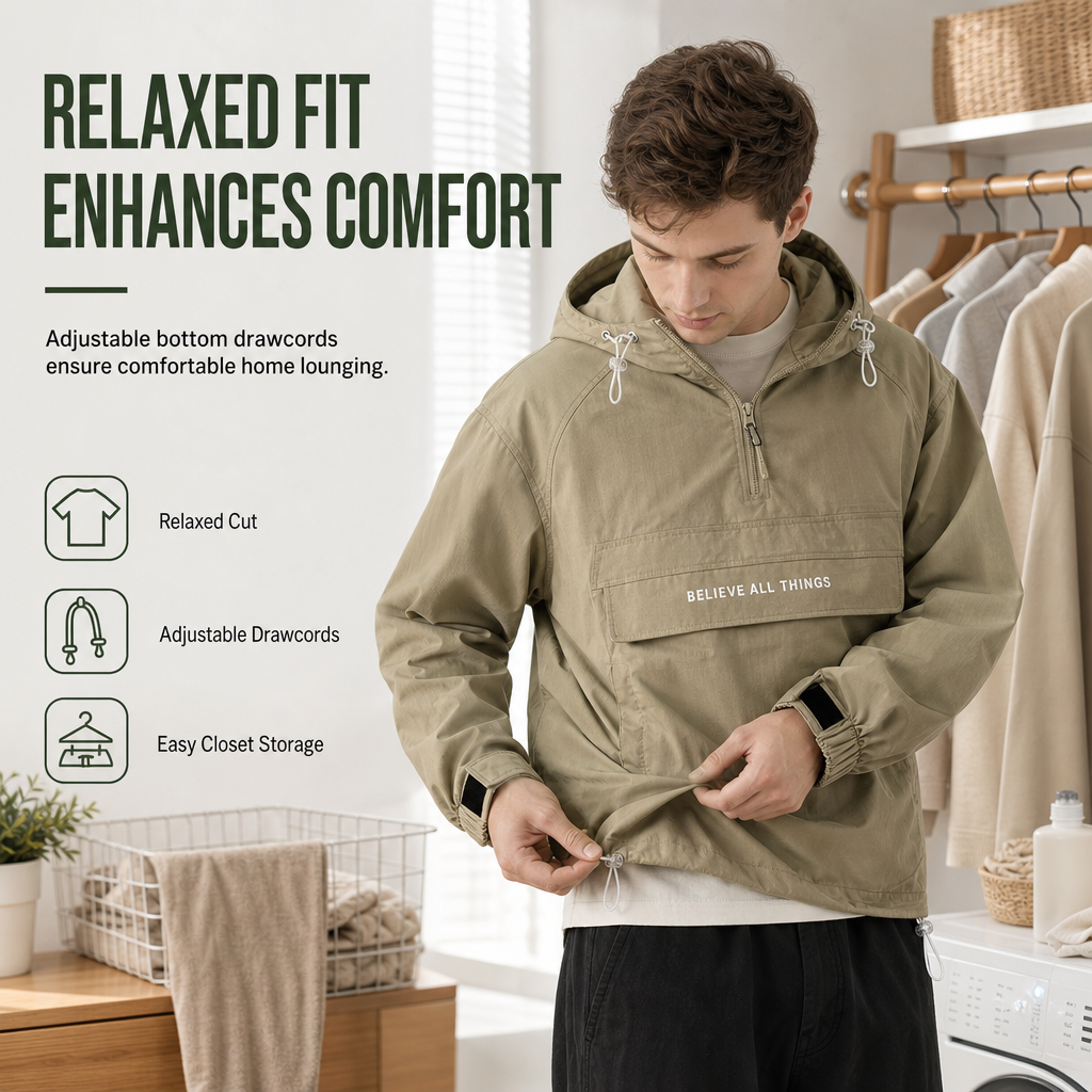 Veste coupe-vent de randonnée à capuche et multiples poches, pour l'extérieur