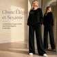 📢🎉-50 %!!!🛍️✨Ensemble deux pièces en maille côtelée pour femme, automne-hiver, manches longues, décontracté, composé d'un haut et d'un pantalon large