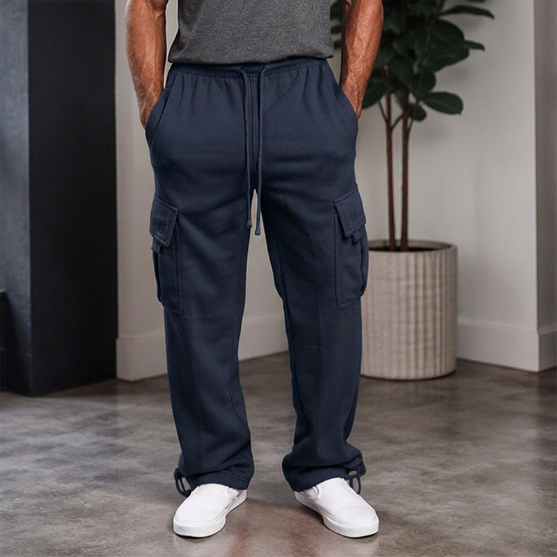 Pantalon cargo décontracté à cordon de serrage pour homme