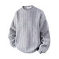 Pull en maille torsadée à col rond pour homme