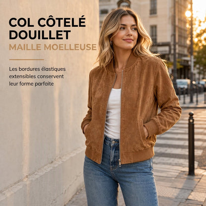 Veste décontractée à zip pour femmes