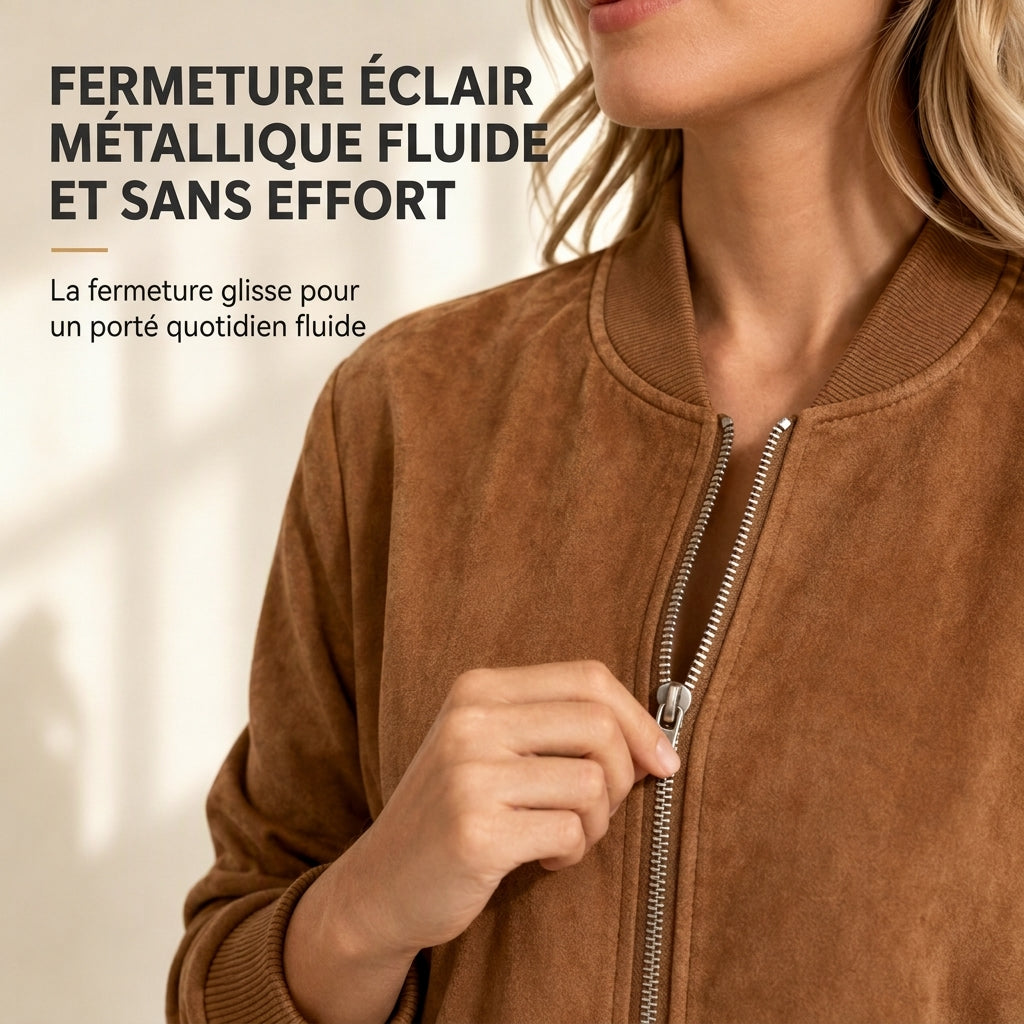 Veste décontractée à zip pour femmes