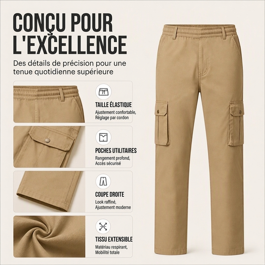 Pantalon cargo respirant et ample pour homme