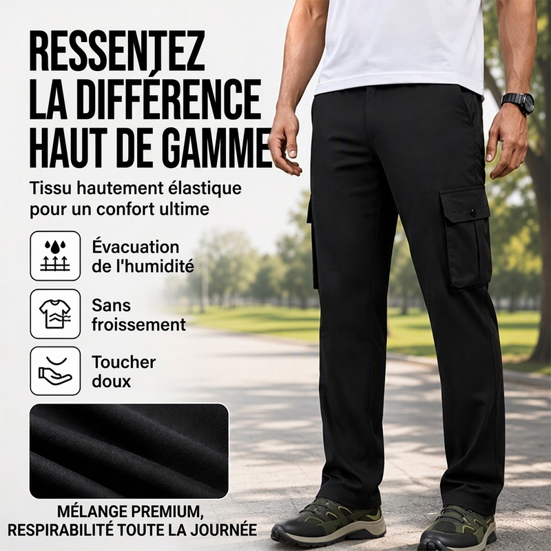 Pantalon cargo respirant et ample pour homme