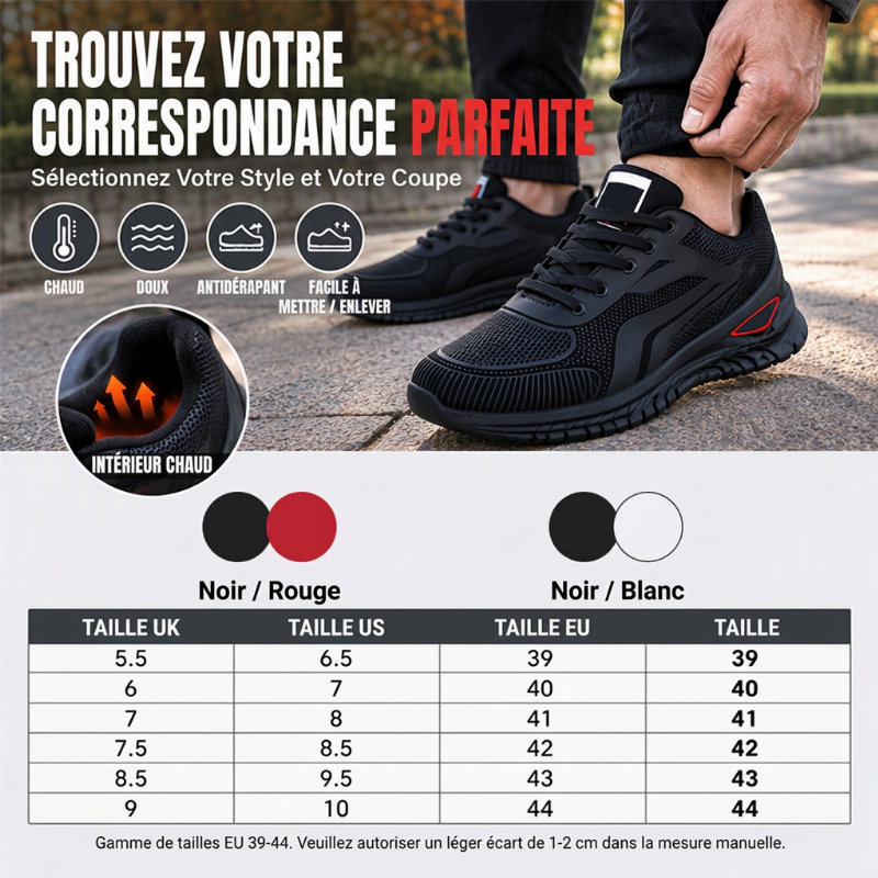Chaussures thermiques respirantes et antidérapantes pour hommes