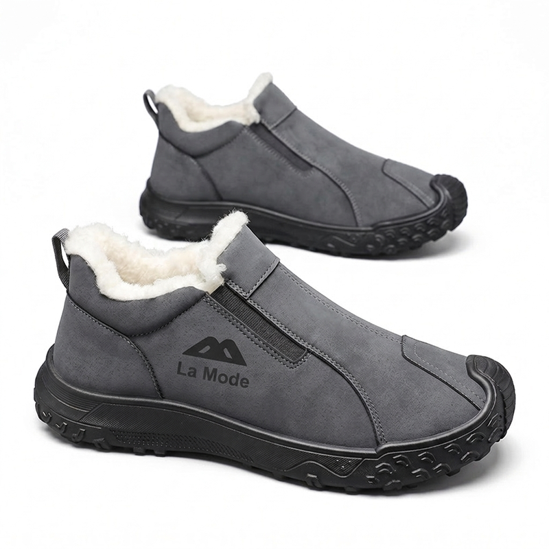 Chaussures de marche pour hommes avec doublure en peluche d'hiver