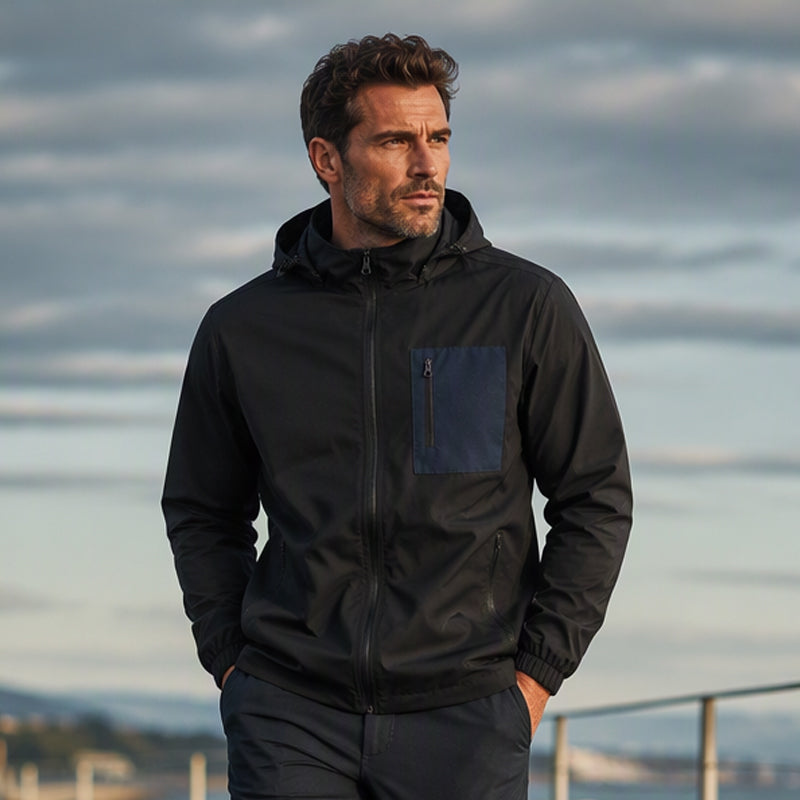 🔥 50% de réduction 🔥Blouson Coupe-Vent Extérieur pour Homme avec Capuche Amovible