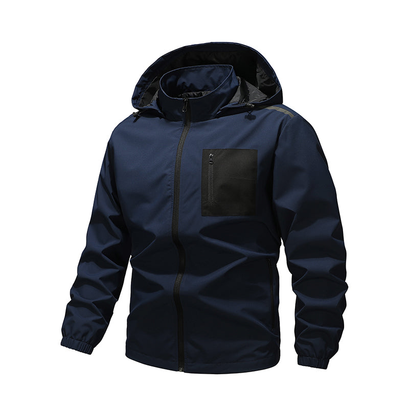 🔥 50% de réduction 🔥Blouson Coupe-Vent Extérieur pour Homme avec Capuche Amovible