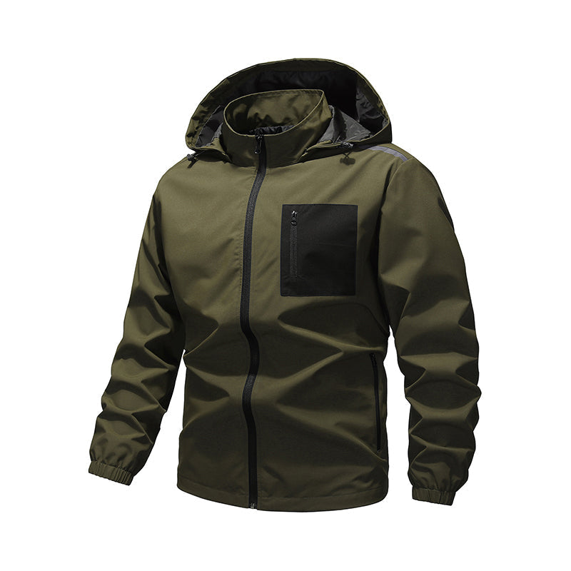 🔥 50% de réduction 🔥Blouson Coupe-Vent Extérieur pour Homme avec Capuche Amovible
