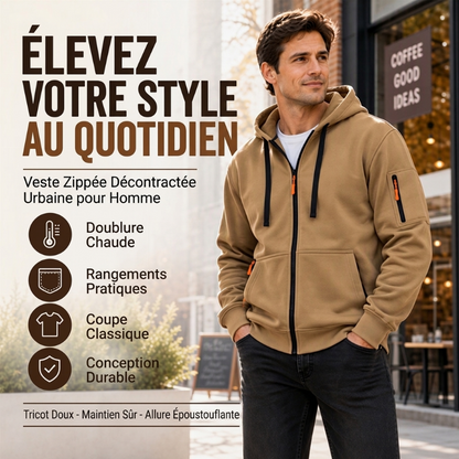 Veste à capuche thermique décontractée pour homme