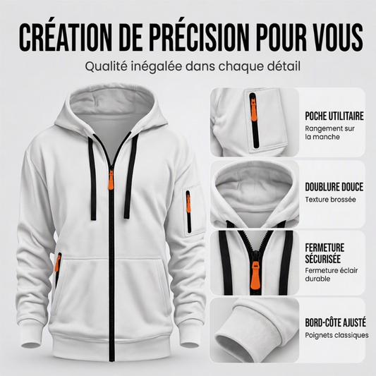 Veste à capuche thermique décontractée pour homme