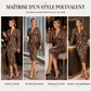 🖤 Soldes du Black Friday : -50% 🐆 Robe midi léopard pour femme, col V en dentelle, coupe ruchée flatteuse pour les silhouettes