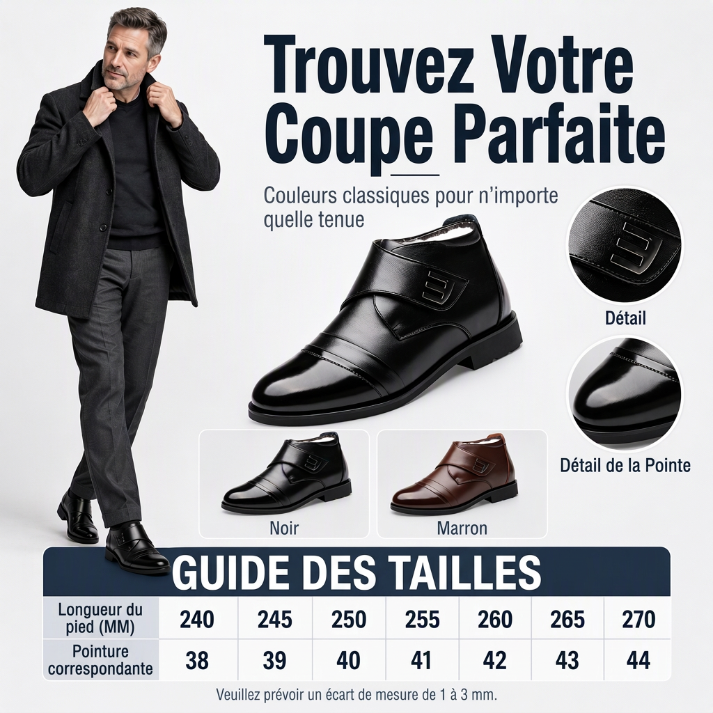 Chaussures d'hiver thermiques et imperméables pour hommes