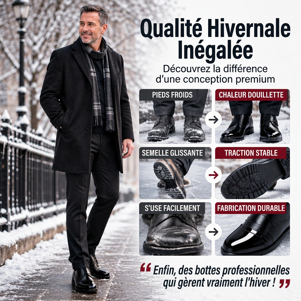 Chaussures d'hiver thermiques et imperméables pour hommes