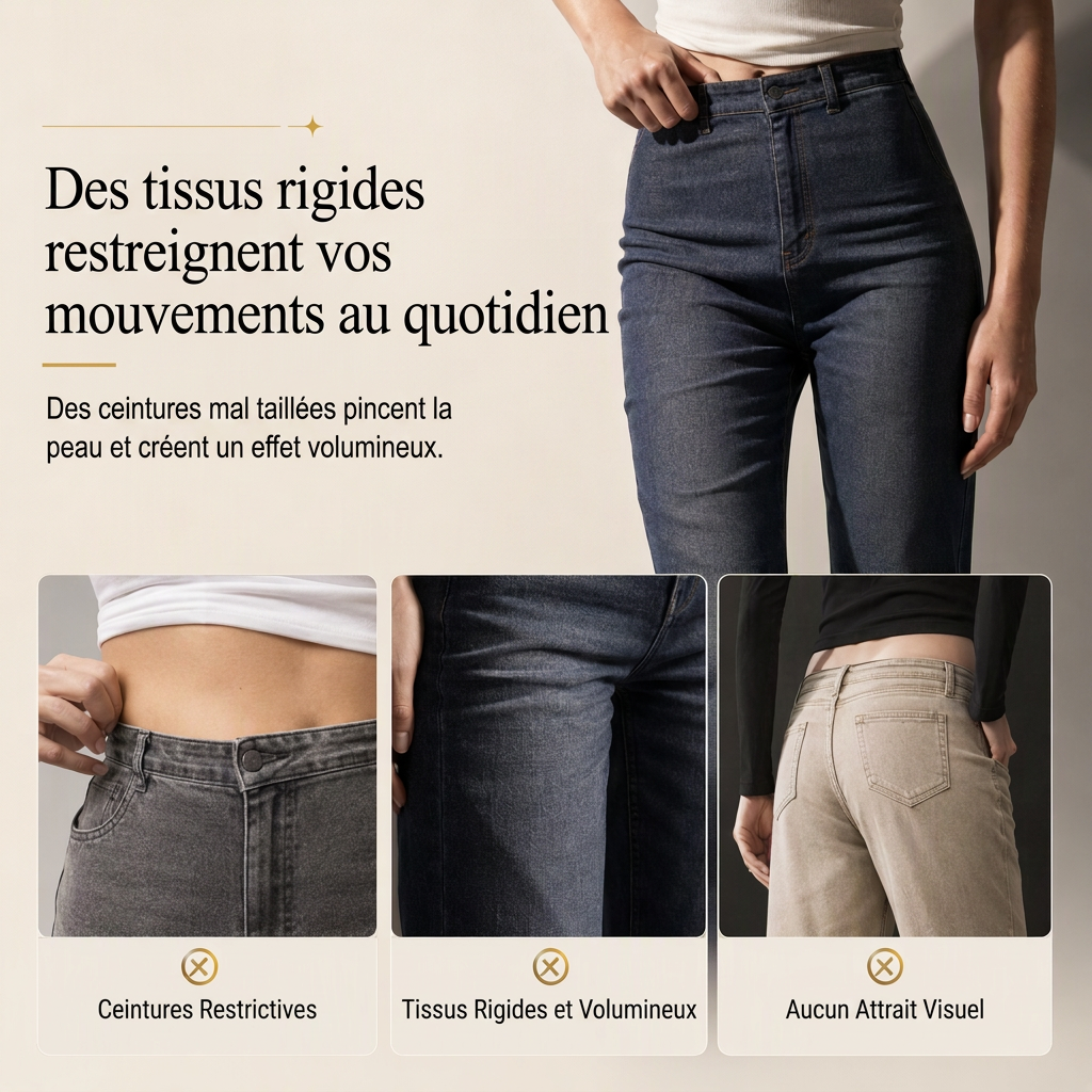 Pantalon large taille haute à empiècements en dentelle avec boutons dorés décoratifs pour femme