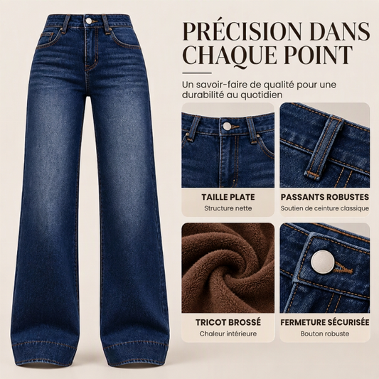 👜 -50 % sur toute la mode femme ! ✨Jeans thermiques à taille haute et jambe large pour femme