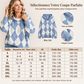 Pull à capuche Argyle décontracté pour femmes