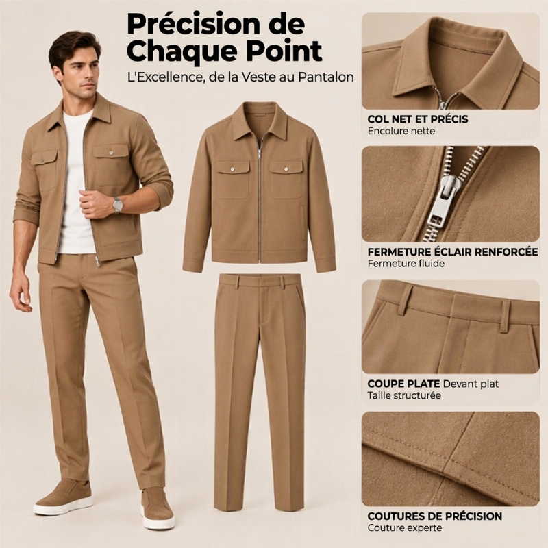 Ensemble veste et pantalon décontractés et stylés pour hommes