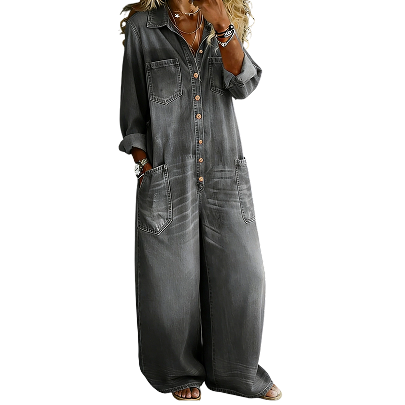 👜 -50 % sur toute la mode femme ! ✨Combinaison femme décontractée en jean à manches longues