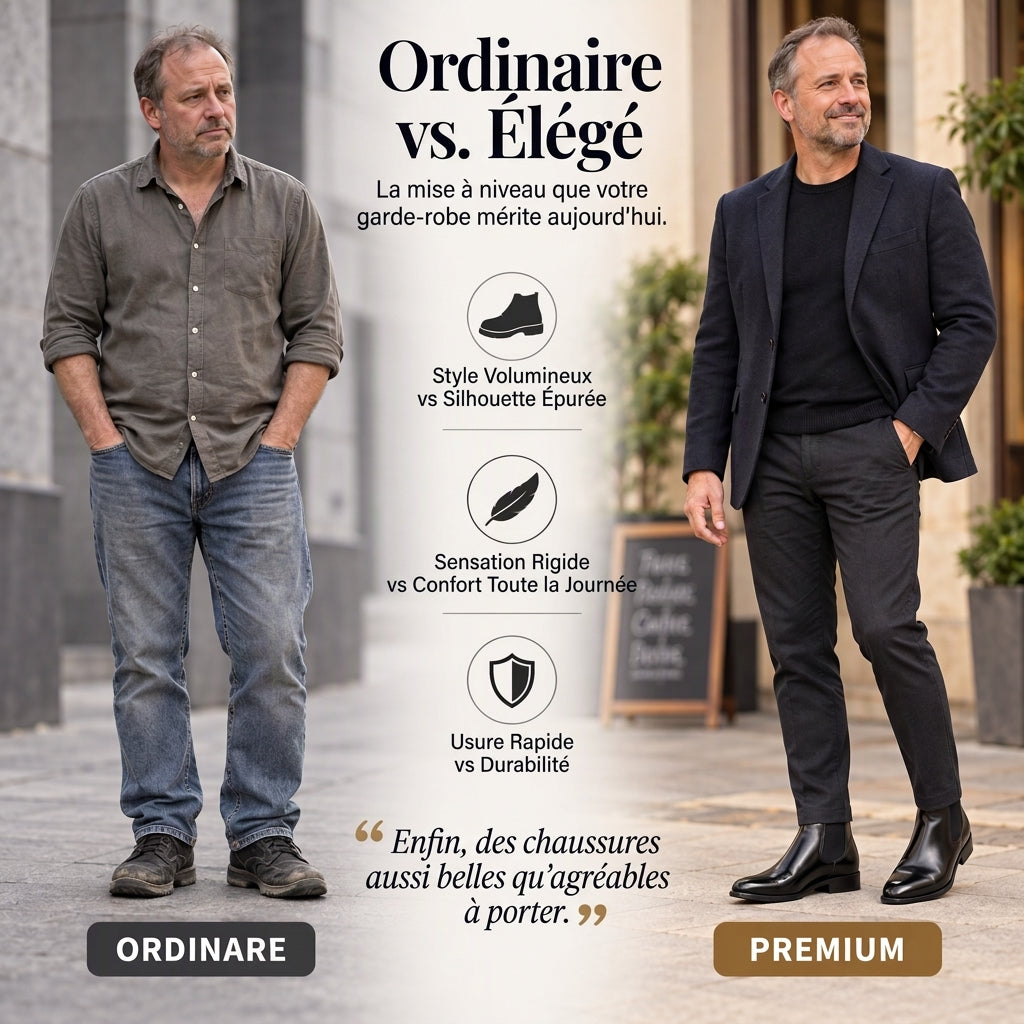 Bottines Chelsea en cuir pour hommes