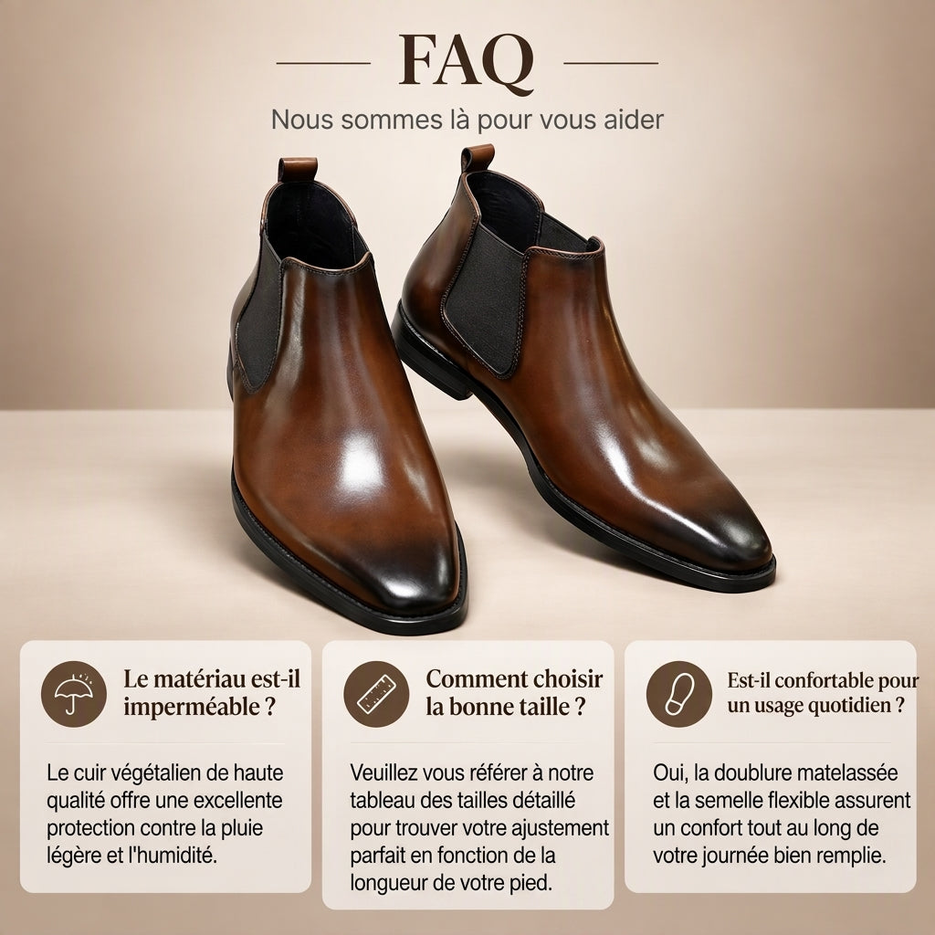 Bottines Chelsea en cuir pour hommes