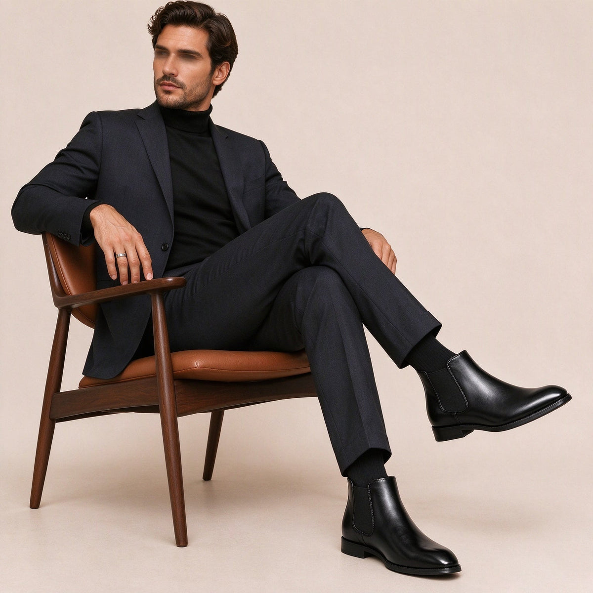 Bottines Chelsea en cuir pour hommes