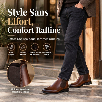 Bottines Chelsea en cuir pour hommes