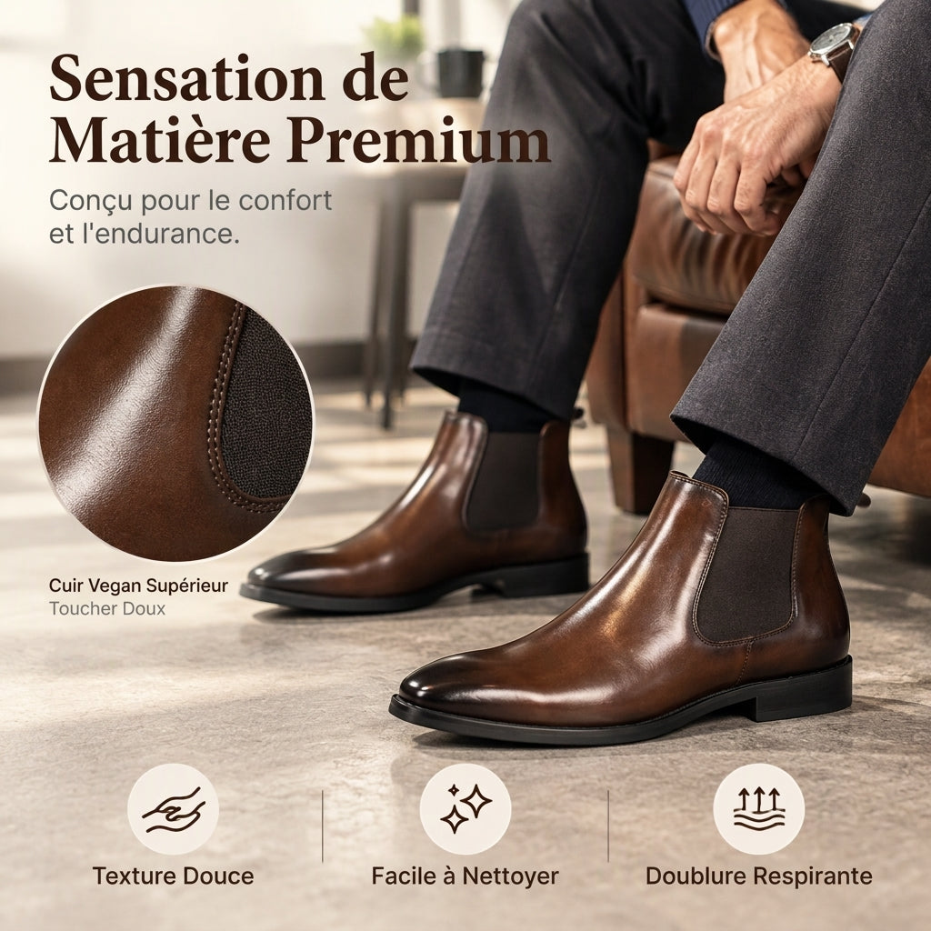 Bottines Chelsea en cuir pour hommes