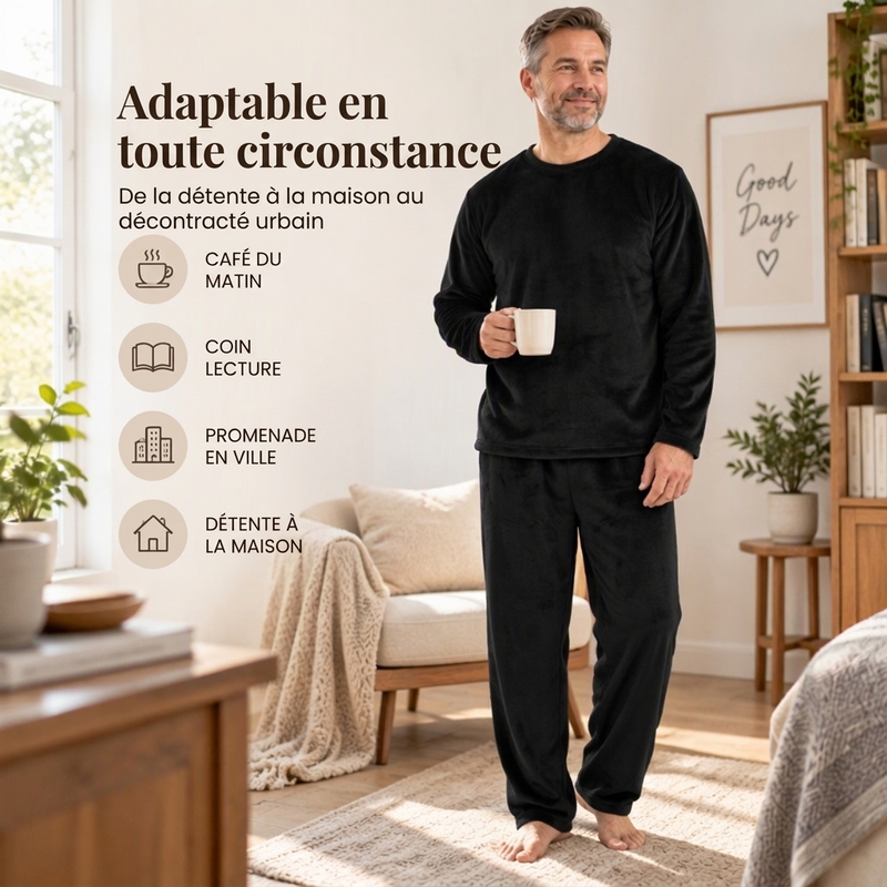 Ensemble Pyjama Velours Thermique Confortable pour Homme