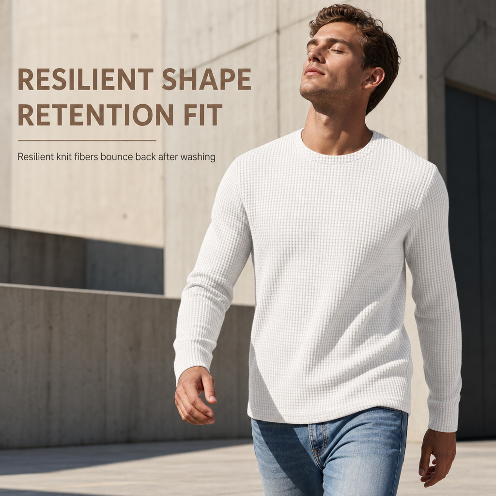 Sweat-shirt décontracté pour homme, coupe ajustée, col rond et manches longues
